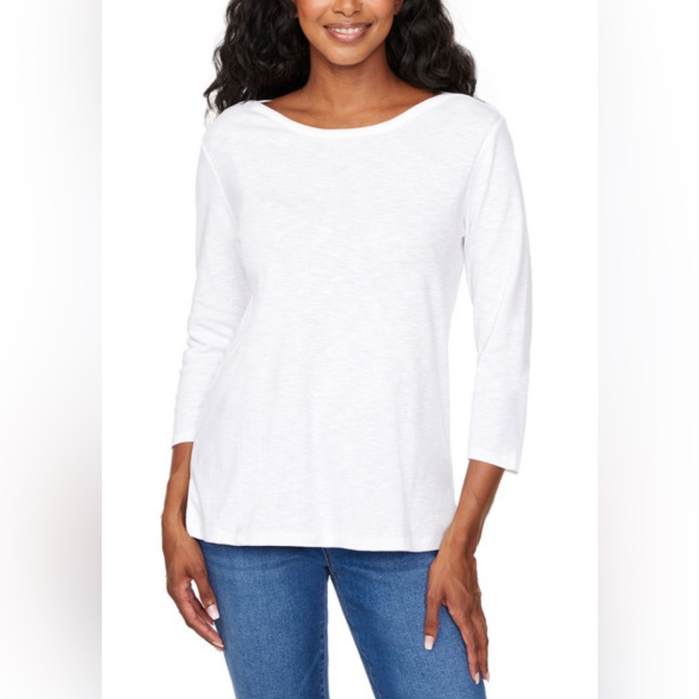 🌟 Kirkland Signature Women’s 3/4 Sleeve Slub Tee-Black
